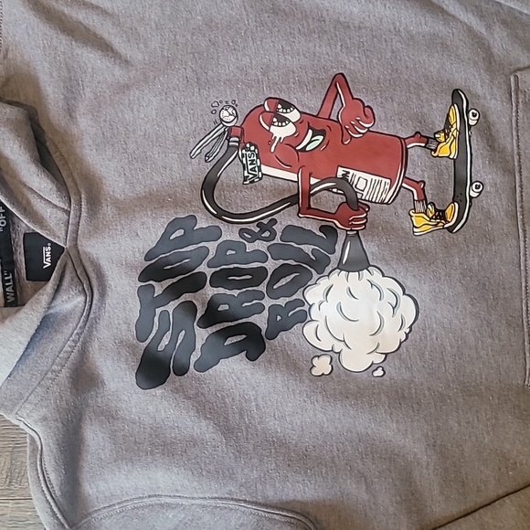 Van's Off The Wall "Stop Drop and Roll" Boys Large Hooded Sweater - Picture 2 of 5